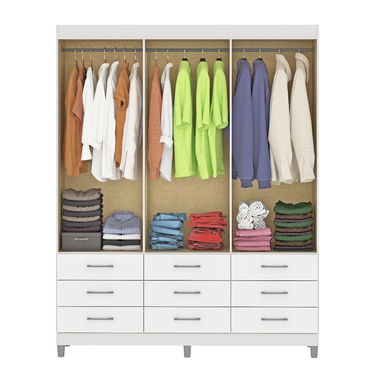 Guarda-Roupa 6 Portas Paraty 3690 1,50 m Branco - FELLICCI - Imagem 3