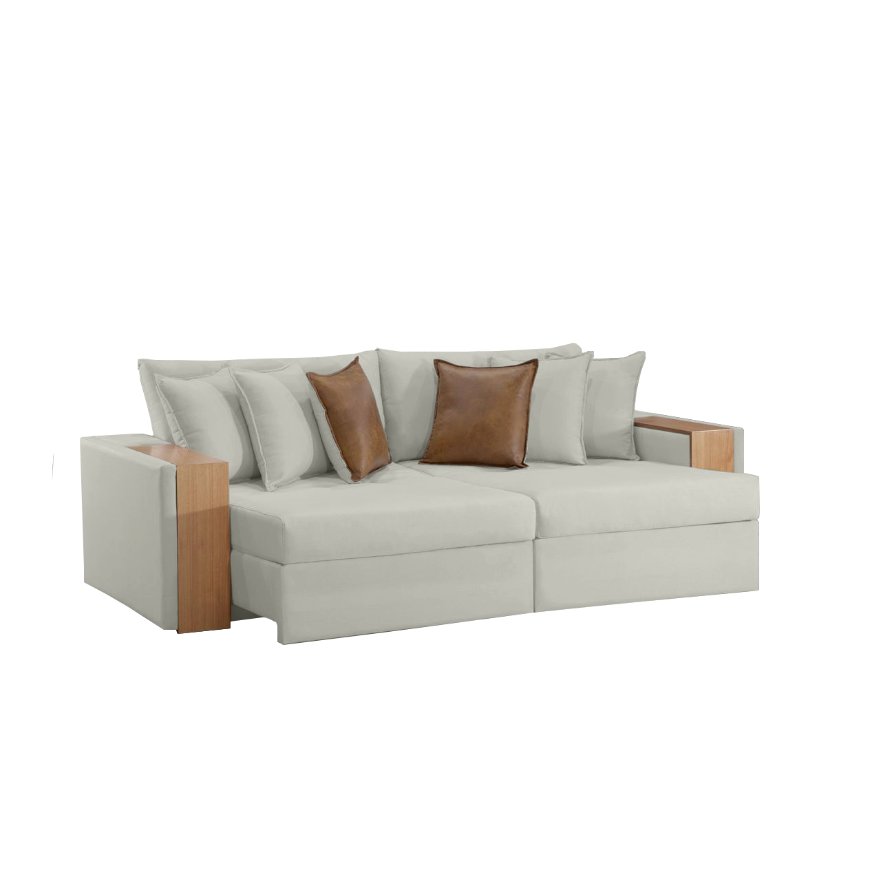 Sofá Cama Retrátil Maiori 2,52 m Linho Gelo 07 - INNOVE ESTOFADOS - Imagem 4