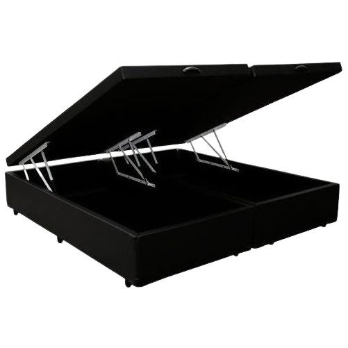 Base Box Queen Baú Corino Preto – ALTO NÍVEL CAMAS E COLCHÕES - Imagem 3