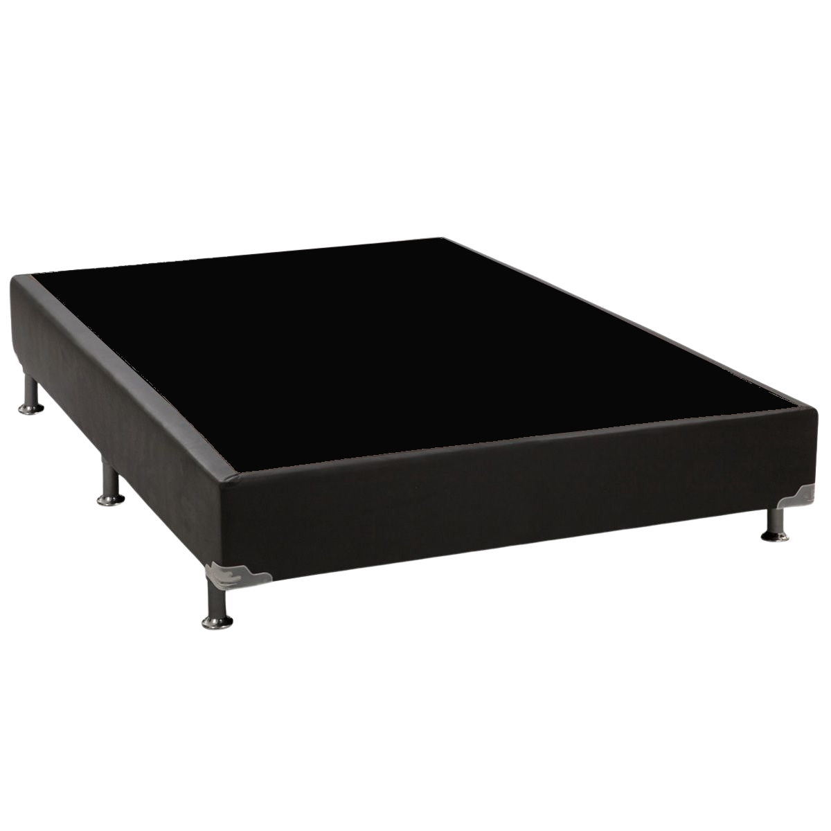 Base Box Casal Simples Corino Preto – ALTO NÍVEL CAMAS E COLCHÕES - Imagem 2