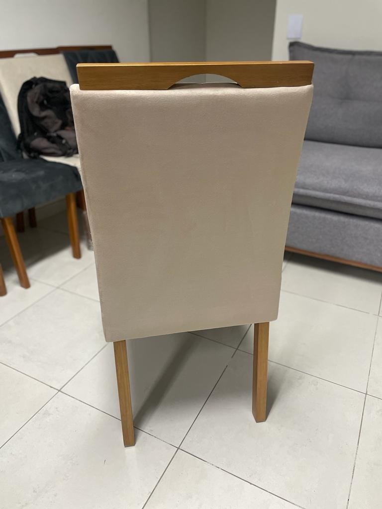 Kit 2 Cadeiras Roma Mel/Veludo Bege – WM DECOR - Imagem 5