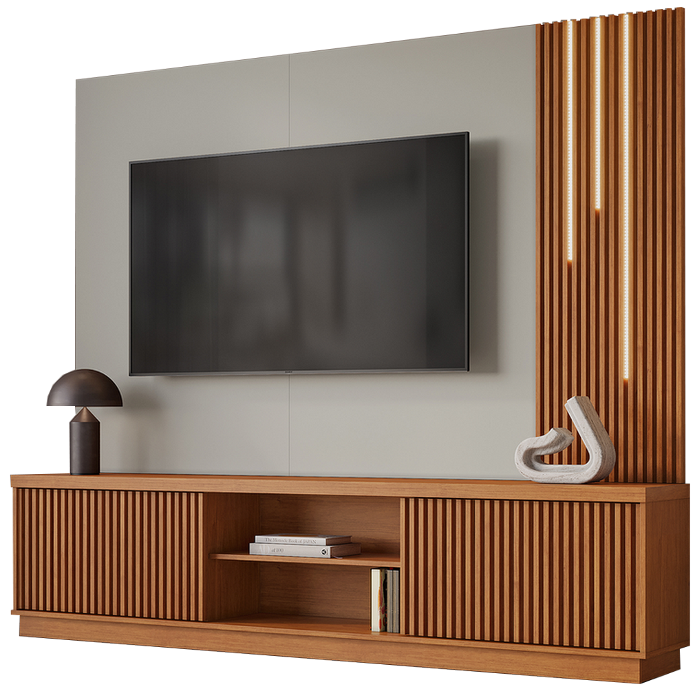 Home Theater até 75″ Valência/Arezzo New LED Naturale/Off White – MAVAULAR - Imagem 3