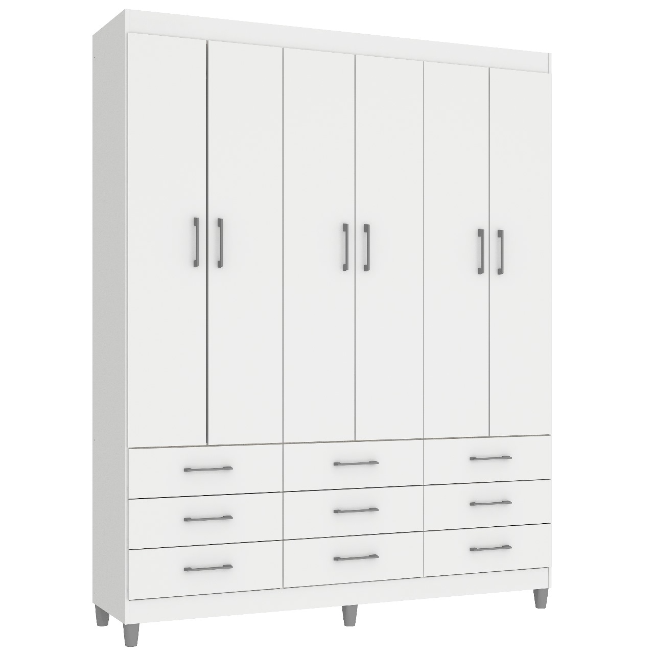 Guarda-Roupa 6 Portas Paraty 3690 1,50 m Branco - FELLICCI - Imagem 2