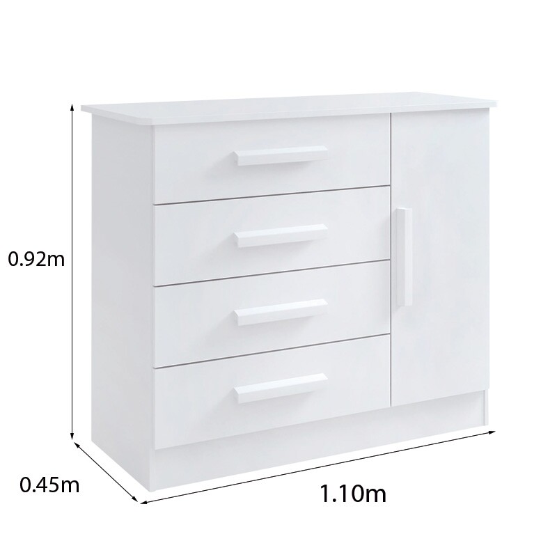 Cômoda 4 Gavetas e Sapateira Firenze Branco D Doro - Imagem 2