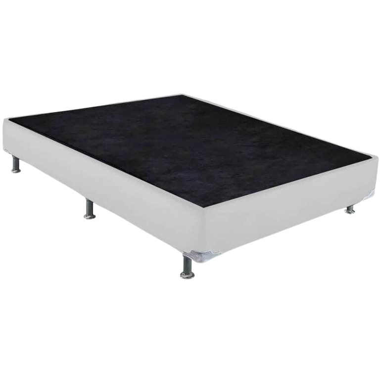 Base Box Casal Simples Corino Branco – ALTO NÍVEL CAMAS E COLCHÕES - Imagem 2