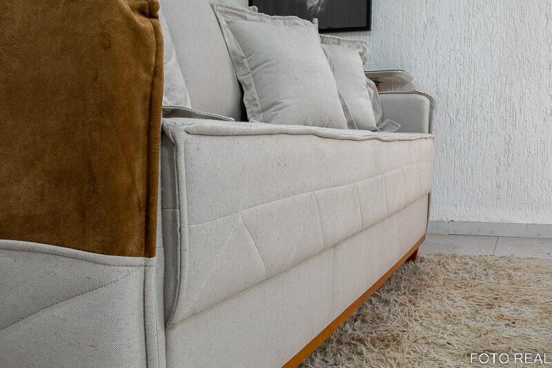 Sofá 3 lugares Vican Larg. 2.00m Linho Bege 5044 Detalhe 05 - Molas Bonnel - Imagem 6