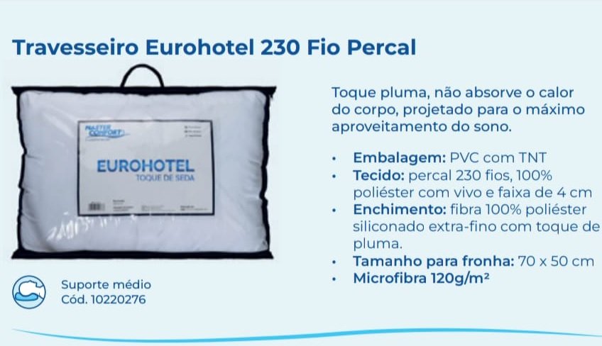 Travesseiro Fibra Eurohotel - PILLOWTEX COLCHÕES - Imagem 2