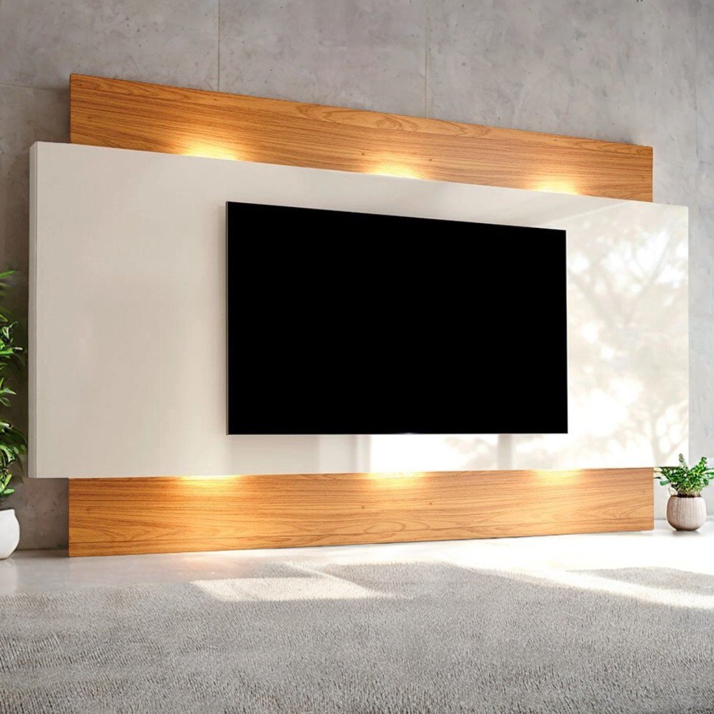 Painel até 65" Anita TB133L Off White/Freijó – DALLA COSTA
