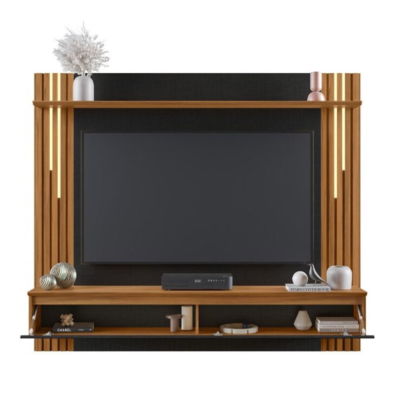 Painel NT 1345 Ripado TV até 65 Polegadas Larg. 1.80m Preto/Freijó Notável - Imagem 2