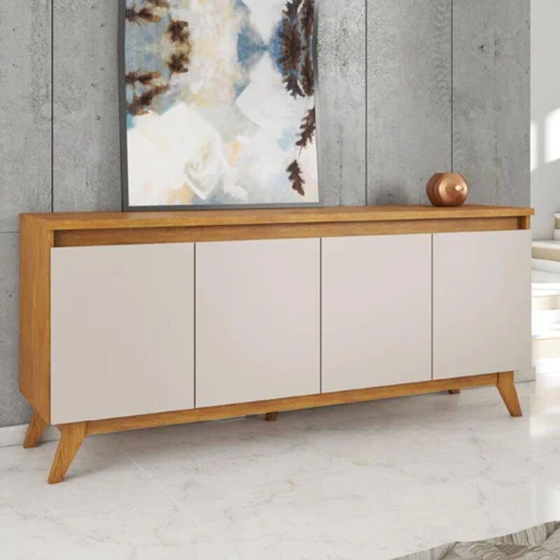 Buffet Filipe com 4 Portas larg. 1.56m Mel/Off White Viero
