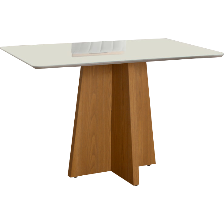 Mesa Dasala 120 Canto Reto Imbuia Mel/Off White - CARVALHO DECOR - Imagem 2